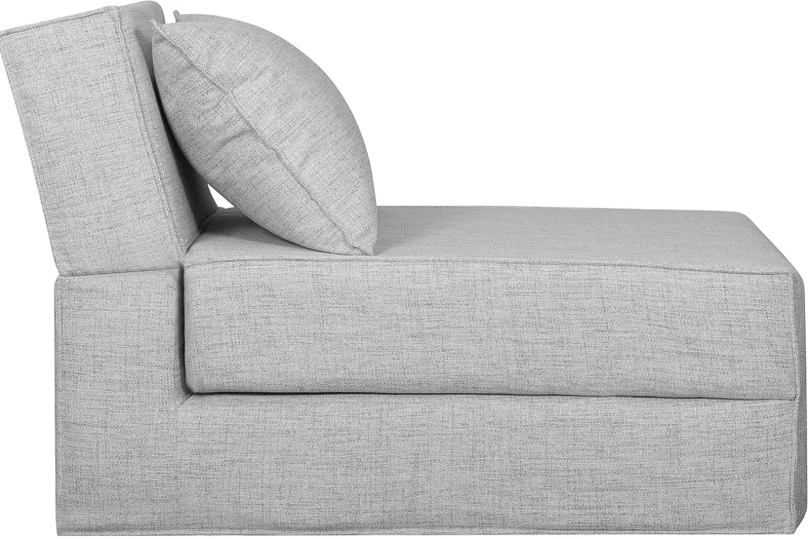 Miliboo Chauffeuse|Chauffeuse-Chauffeuse 1 place convertible en tissu gris clair VICTOR