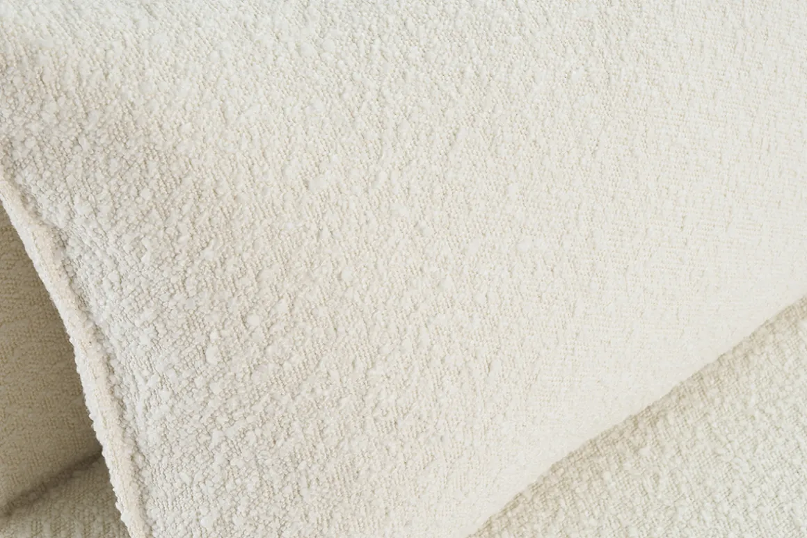 Miliboo Chauffeuse|Chauffeuse-Chauffeuse 1 place convertible en tissu effet laine bouclée blanc VICTOR