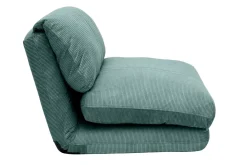 Miliboo Chauffeuse|Chauffeuse-Chauffeuse 1 place convertible en tissu velours côtelé vert céladon SPENCER