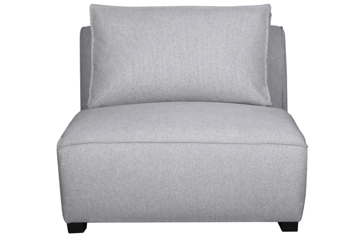 Miliboo Voir Tous Les Canapés|Fauteuil Design-Chauffeuse 1 place design en tissu gris clair PLURIEL