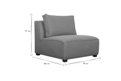 Miliboo Voir Tous Les Canapés|Fauteuil Design-Chauffeuse 1 place design en tissu gris clair PLURIEL