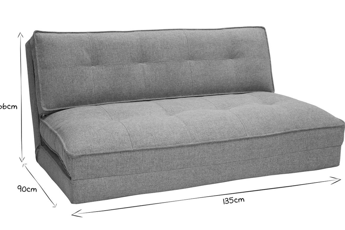 Miliboo Chauffeuse|Chauffeuse-Chauffeuse 2 places convertible en tissu taupe SALLY