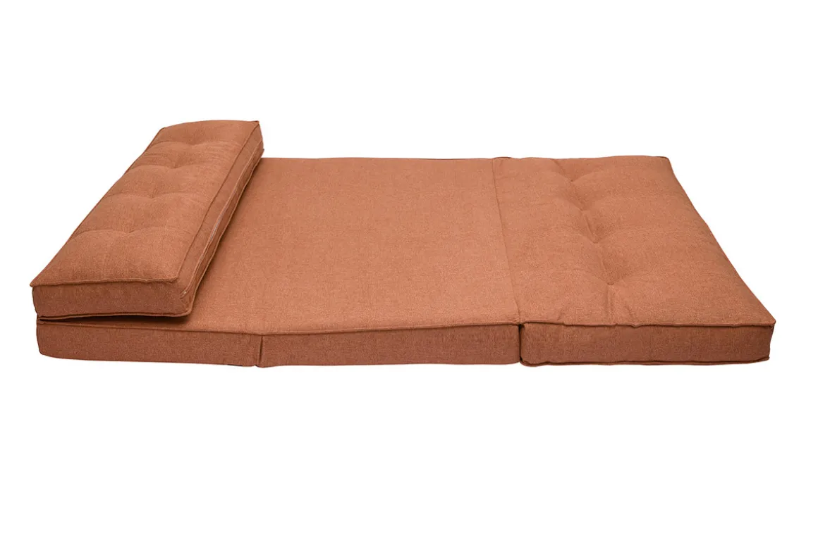 Miliboo Chauffeuse|Chauffeuse-Chauffeuse 2 places convertible en tissu terracotta SALLY