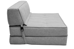 Miliboo Chauffeuse|Chauffeuse-Chauffeuse 2 places convertible en tissu gris clair KATY