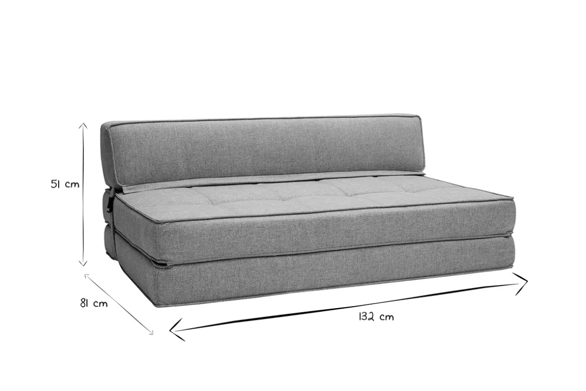 Miliboo Chauffeuse|Chauffeuse-Chauffeuse 2 places convertible en tissu gris clair KATY