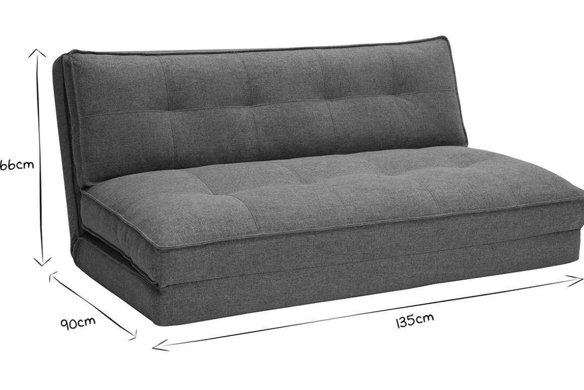 Miliboo Chauffeuse|Chauffeuse-Chauffeuse 2 places convertible en tissu vert de gris SALLY