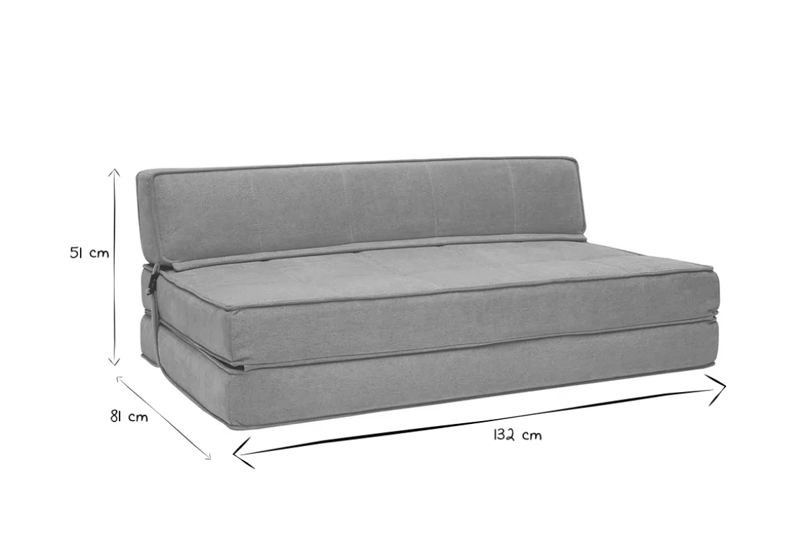 Miliboo Chauffeuse|Chauffeuse-Chauffeuse 2 places convertible en tissu taupe KATY