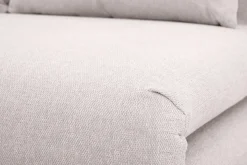 Miliboo Canapé Convertible|Voir Tous Les Canapés-Chauffeuse 2 places convertible en tissu effet velours texturé beige et bois clair AMIKO