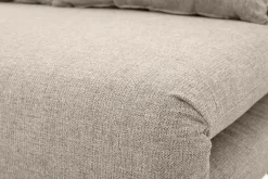 Miliboo Canapé Convertible|Voir Tous Les Canapés-Chauffeuse 2 places convertible en tissu taupe et bois clair AMIKO