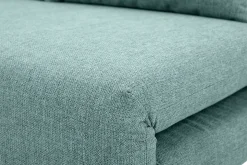 Miliboo Canapé Convertible|Voir Tous Les Canapés-Chauffeuse 2 places convertible en tissu vert de gris et bois clair AMIKO