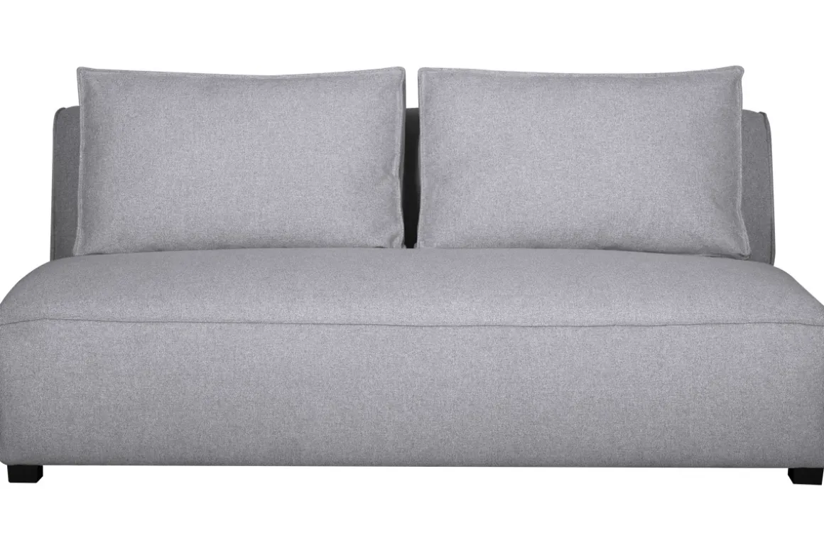 Miliboo Canapé Design|Voir Tous Les Canapés-Chauffeuse 2 places design en tissu gris clair PLURIEL