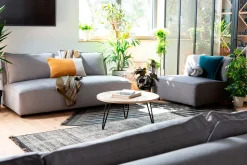 Miliboo Canapé Design|Voir Tous Les Canapés-Chauffeuse 2 places design en tissu gris clair PLURIEL