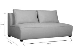 Miliboo Canapé Design|Voir Tous Les Canapés-Chauffeuse 2 places design en tissu gris clair PLURIEL