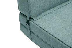 Miliboo Chauffeuse|Chauffeuse-Chauffeuse convertible 2 places en tissu vert de gris KATY