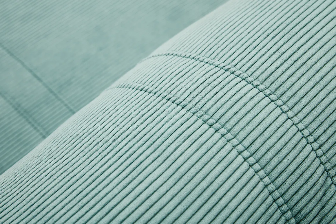 Miliboo Chauffeuse|Chauffeuse-Chauffeuse convertible 2 places en tissu velours côtelé vert céladon SPENCER