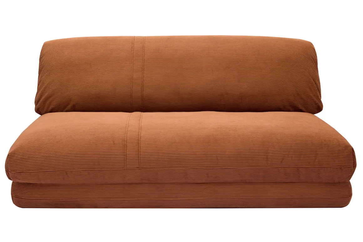 Miliboo Chauffeuse|Chauffeuse-Chauffeuse convertible 2 places en tissu velours côtelé terre brulée SPENCER
