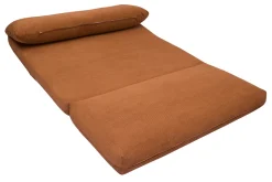 Miliboo Chauffeuse|Chauffeuse-Chauffeuse convertible 2 places en tissu velours côtelé terre brulée SPENCER