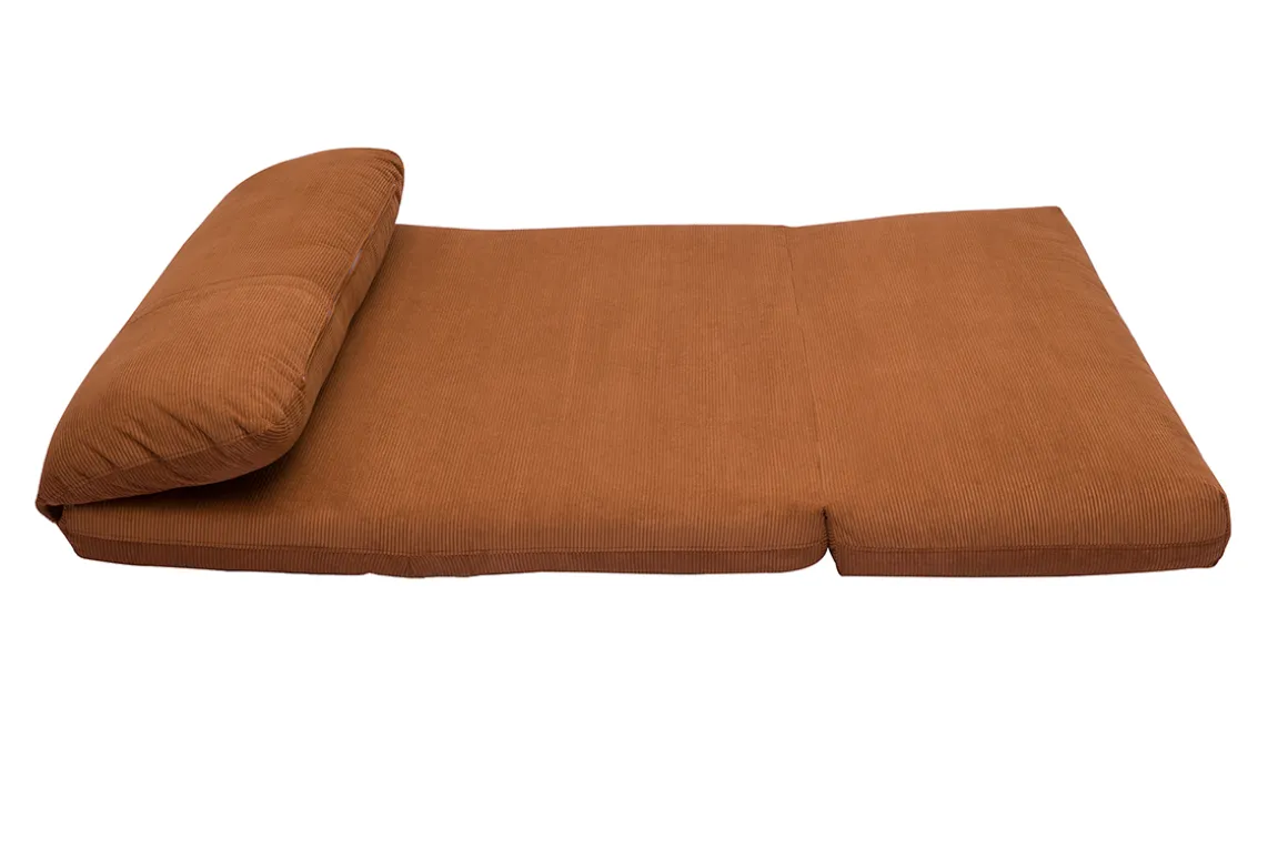 Miliboo Chauffeuse|Chauffeuse-Chauffeuse convertible 2 places en tissu velours côtelé terre brulée SPENCER