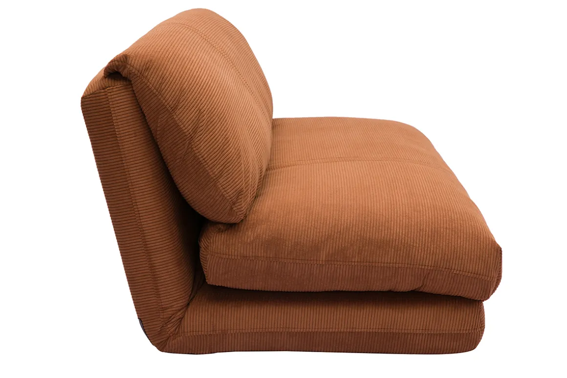 Miliboo Chauffeuse|Chauffeuse-Chauffeuse convertible 2 places en tissu velours côtelé terre brulée SPENCER