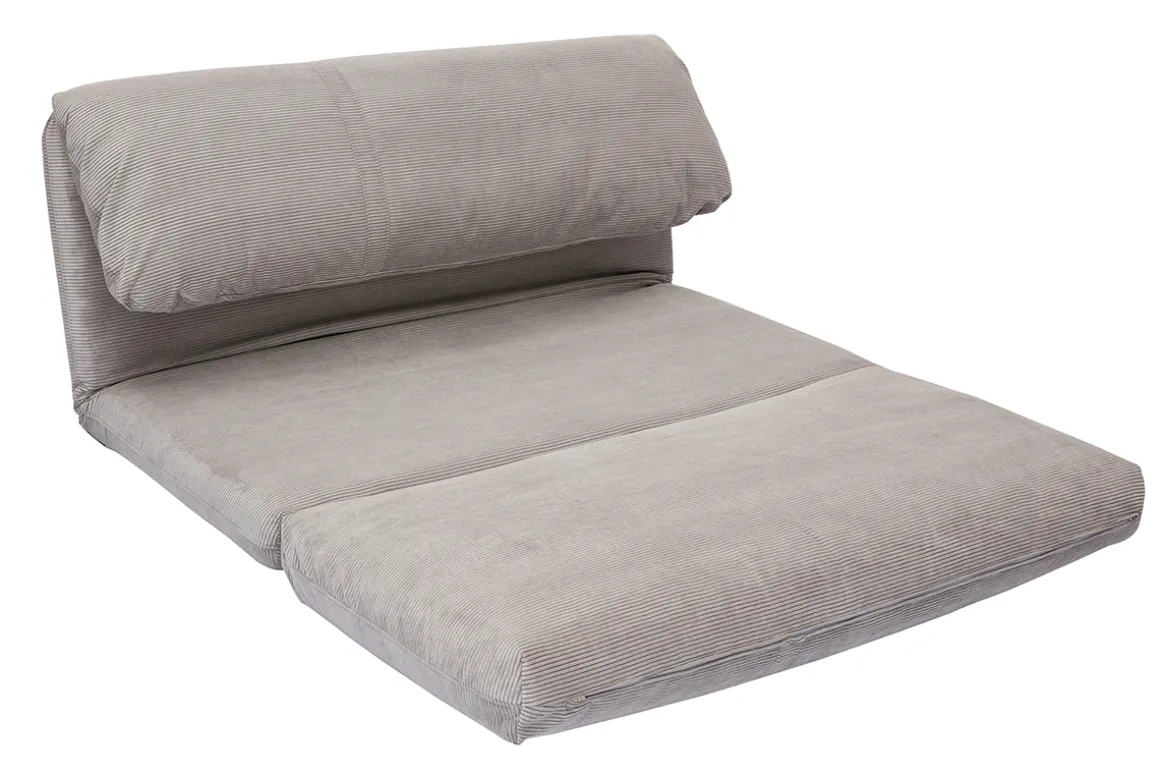 Miliboo Chauffeuse|Chauffeuse-Chauffeuse convertible 2 places en tissu velours côtelé gris clair SPENCER