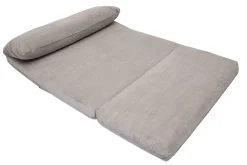 Miliboo Chauffeuse|Chauffeuse-Chauffeuse convertible 2 places en tissu velours côtelé gris clair SPENCER