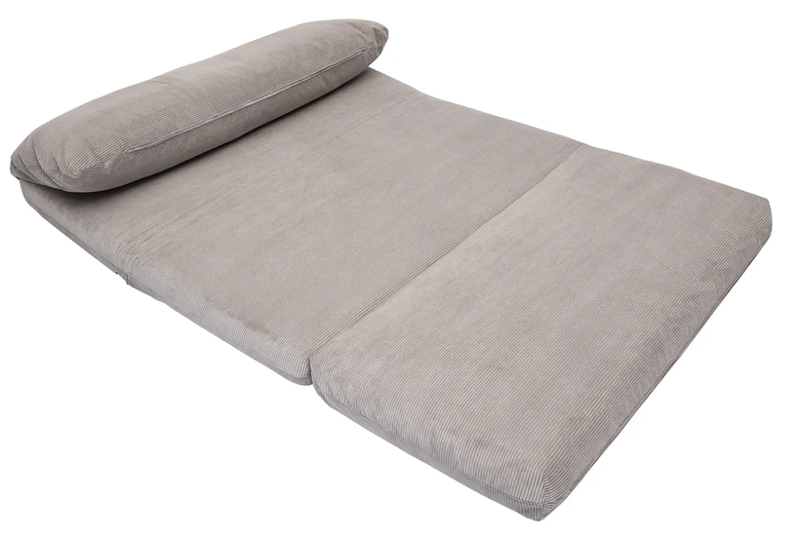 Miliboo Chauffeuse|Chauffeuse-Chauffeuse convertible 2 places en tissu velours côtelé gris clair SPENCER