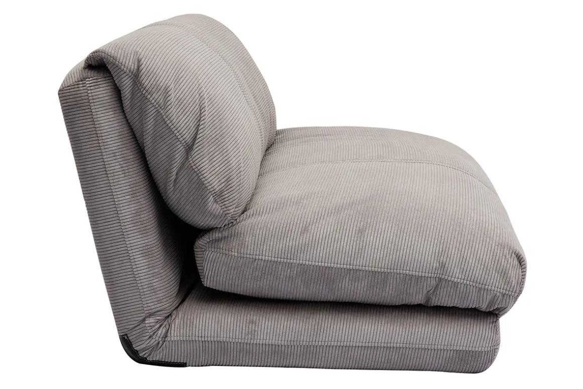 Miliboo Chauffeuse|Chauffeuse-Chauffeuse convertible 2 places en tissu velours côtelé gris clair SPENCER