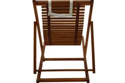 Miliboo Chaise Longue-Chiliennes en bois massif avec coussin en tissu blanc (lot 2) MOONA