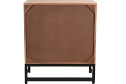 Miliboo Commode|Commode-Commode à motifs chevrons en bois massif et métal noir 3 tiroirs L70 cm STICK