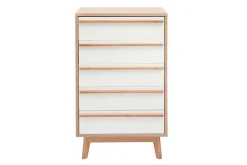 Miliboo Commode|Commode-Commode chiffonnier - semainier scandinave 5 tiroirs L60 cm HELIA