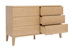 Miliboo Commode|Commode-Commode en bois clair chêne 6 tiroirs L120 cm FREDDY