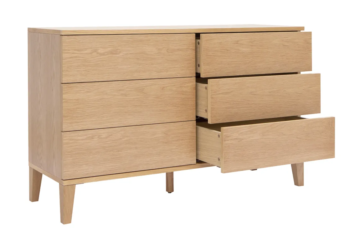 Miliboo Commode|Commode-Commode en bois clair chêne 6 tiroirs L120 cm FREDDY