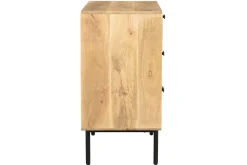 Miliboo Commode|Commode-Commode en bois manguier massif et métal noir 3 tiroirs L70 cm JUDE