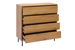 Miliboo Commode|Commode-Commode finition bois clair chêne 4 tiroirs L100 cm ARAGON