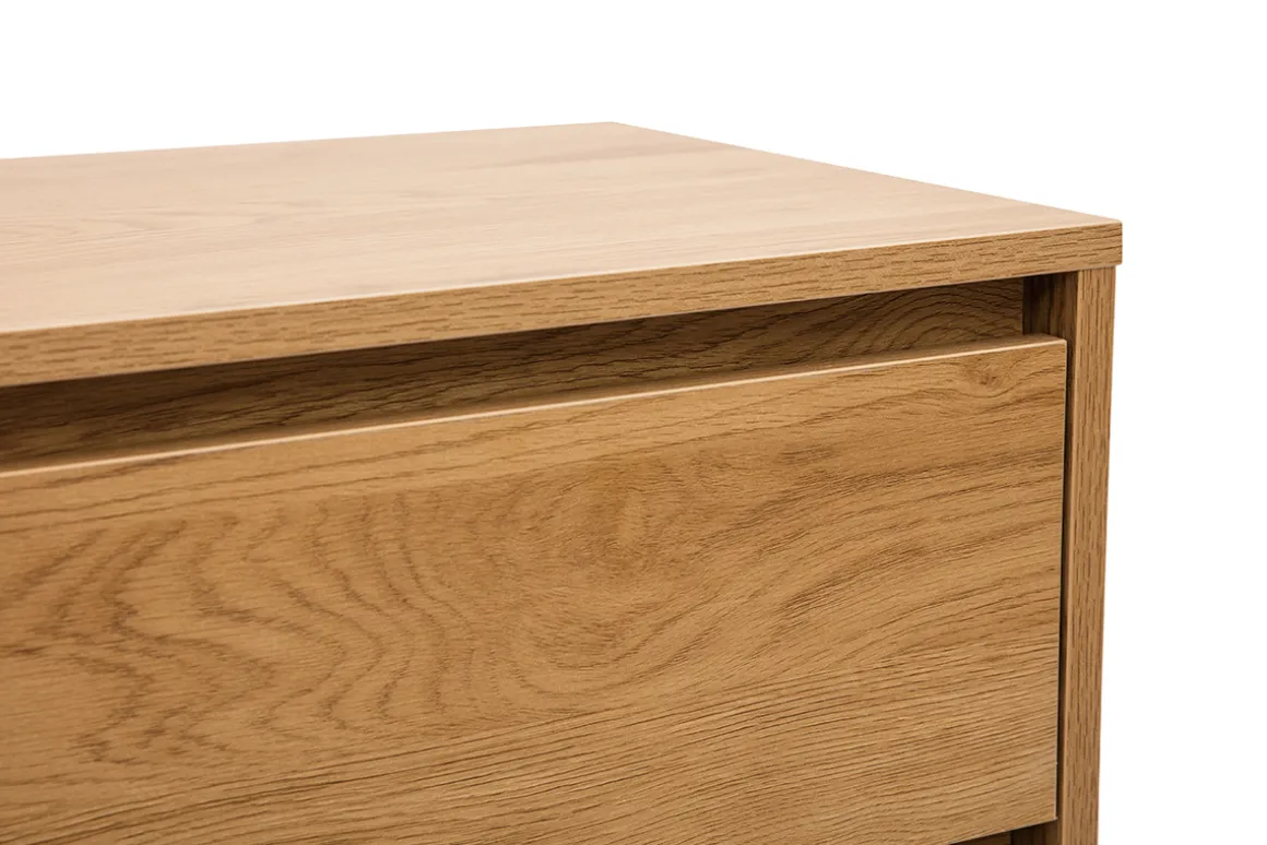 Miliboo Commode|Commode-Commode finition bois clair chêne 4 tiroirs L100 cm ARAGON