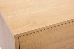 Miliboo Commode|Commode-Commode finition bois clair chêne et pieds métal noir 3 tiroirs L100 cm PERNELLE