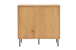 Miliboo Commode|Commode-Commode finition bois clair chêne et pieds métal noir 3 tiroirs L100 cm PERNELLE
