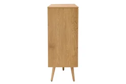 Miliboo Commode|Commode-Commode finition bois clair, cannage en rotin et métal noir 3 tiroirs L100 cm MANILLE