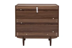 Miliboo Commode|Commode-Commode finition bois foncé noyer 3 tiroirs L80 cm SANAA