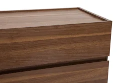 Miliboo Commode|Commode-Commode finition bois foncé noyer 3 tiroirs L80 cm SANAA