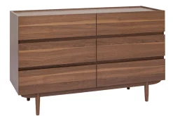 Miliboo Commode|Commode-Commode finition bois foncé noyer 6 tiroirs L120 cm SANAA