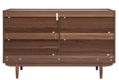 Miliboo Commode|Commode-Commode finition bois foncé noyer 6 tiroirs L120 cm SANAA