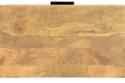 Miliboo Commode|Commode-Commode gravée en bois manguier massif et métal noir 3 tiroirs L70 cm MORISSON