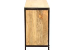 Miliboo Commode|Commode-Commode industrielle en bois manguier massif et métal noir 6 tiroirs L130 cm INDUSTRIA