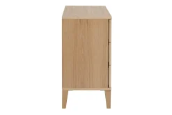 Miliboo Commode|Commode-Commode scandinave en bois clair chêne 3 tiroirs L80 cm FREDDY