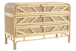Miliboo Commode|Commode-Commode vintage en rotin 3 tiroirs L120 cm GALON