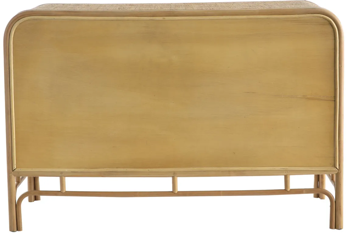 Miliboo Commode|Commode-Commode vintage en rotin 3 tiroirs L120 cm GALON