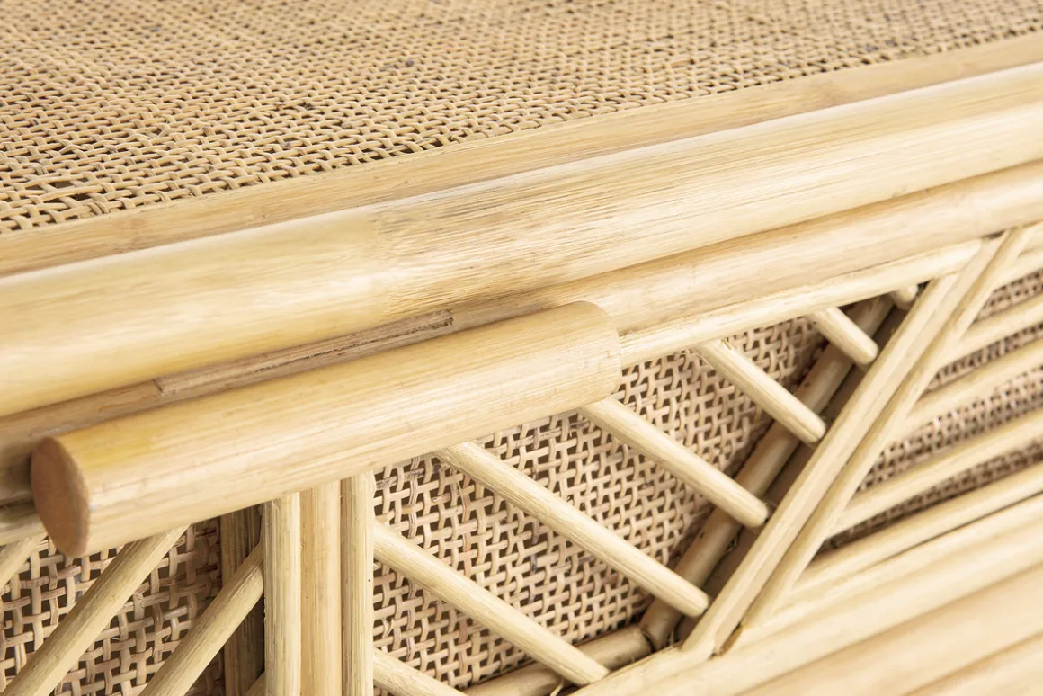 Miliboo Commode|Commode-Commode vintage en rotin 3 tiroirs L120 cm GALON