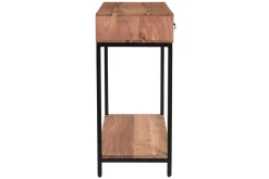 Miliboo Console-Console avec rangements 2 tiroirs en bois massif et métal noir L80 cm AXELLE
