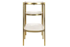 Miliboo Console|Meuble D'entrée-Console design finition blanc laqué et métal brossé doré L110 cm ZURIA